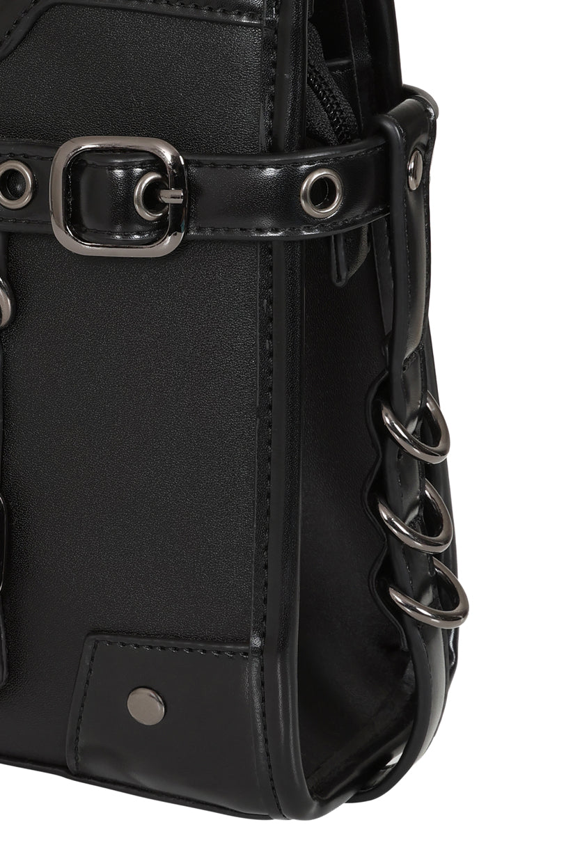 Black Ledger Satchel Bag