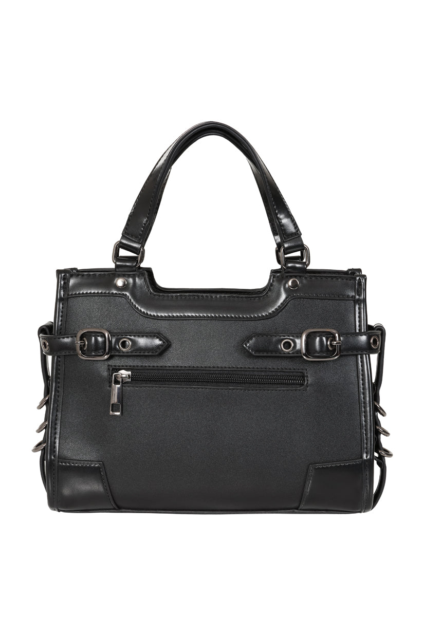 Black Ledger Satchel Bag
