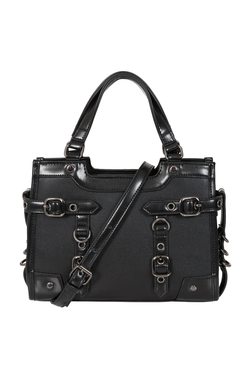 Black Ledger Satchel Bag
