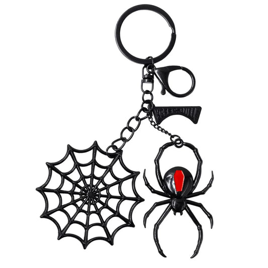 Black Widow Web Charm Keychain