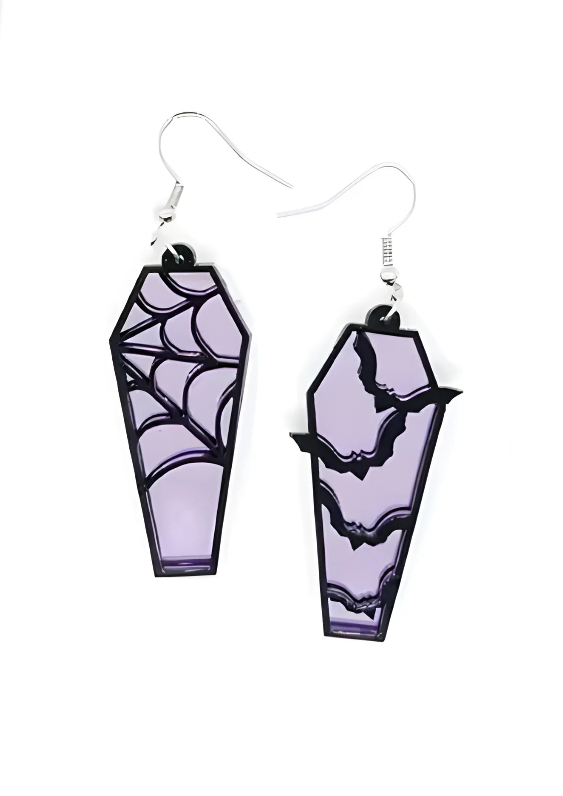 Coffin Bat Purple Earrings