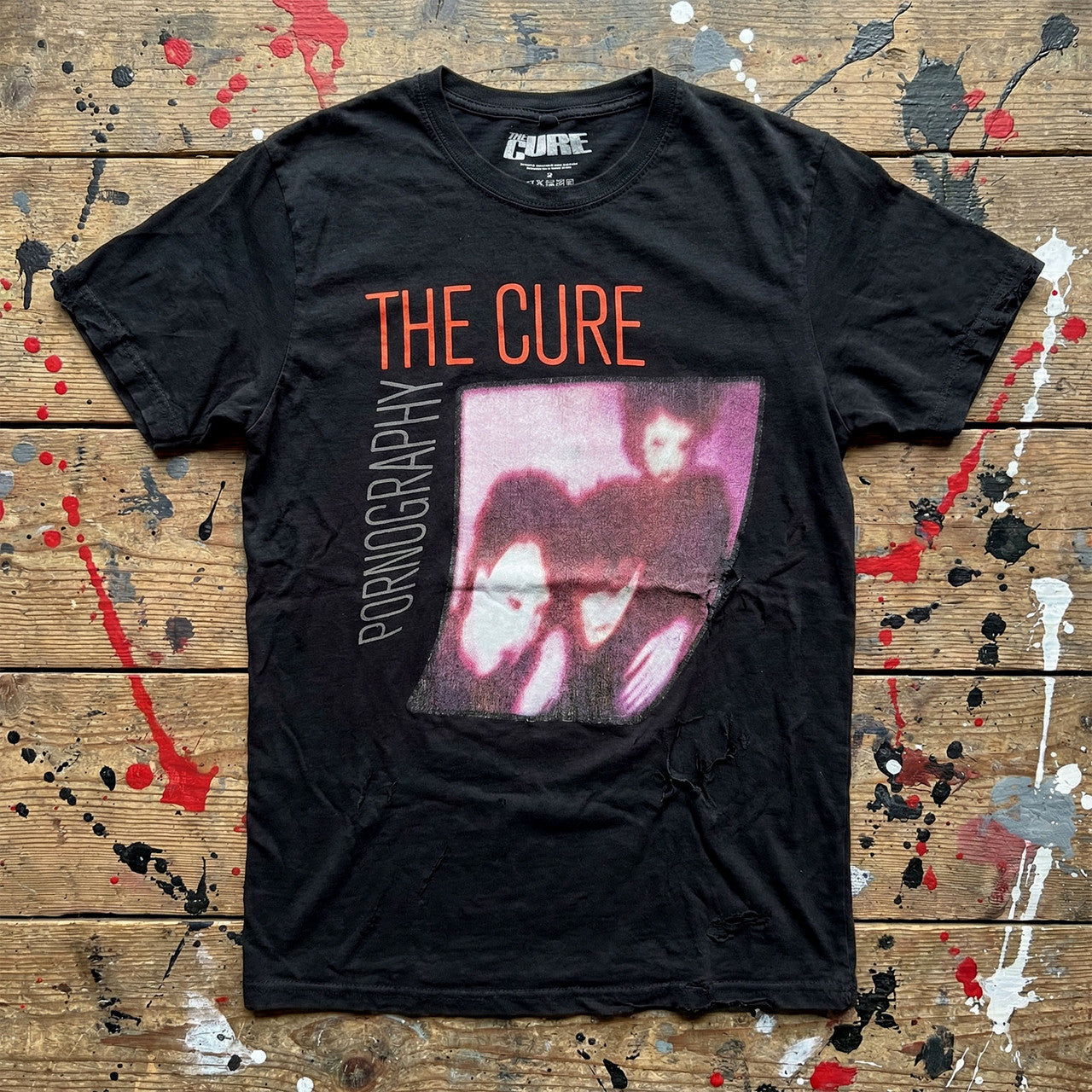 The Cure: Pornography Photo Warped - Unisex Premium Carbon T-Shirt (Black)
