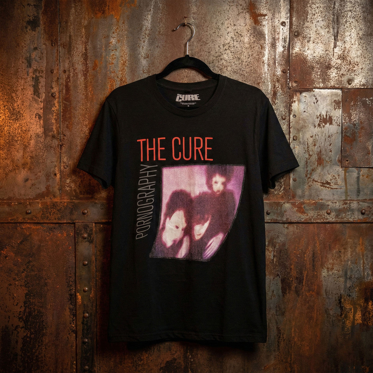 The Cure: Pornography Photo Warped - Unisex Premium Carbon T-Shirt (Black)