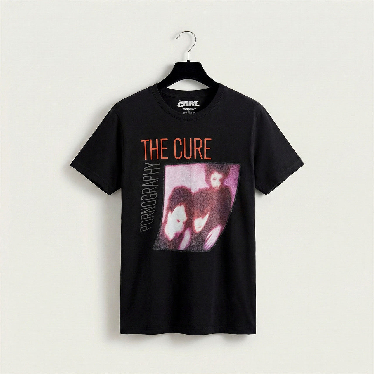 The Cure: Pornography Photo Warped - Unisex Premium Carbon T-Shirt (Black)