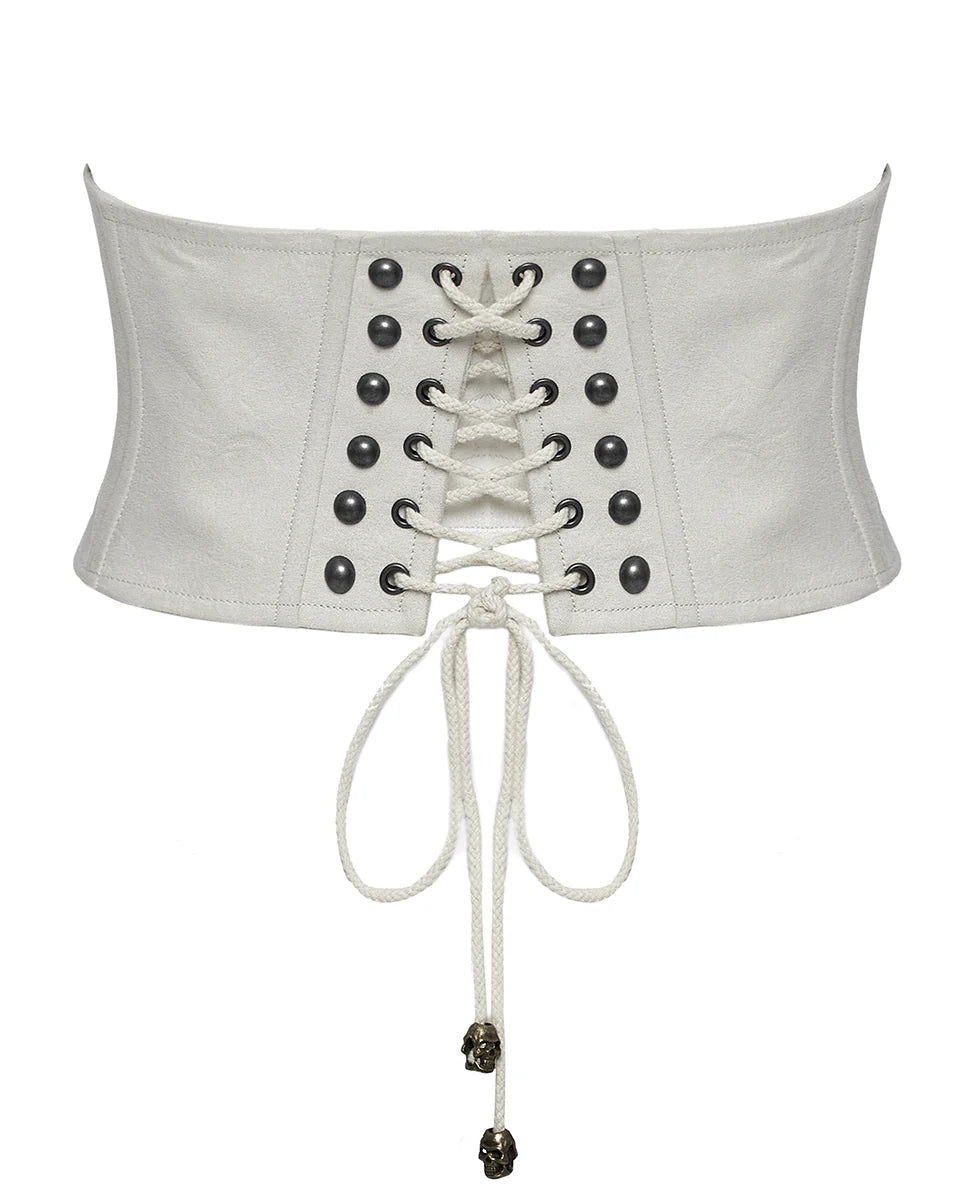 Steampunk Corset Belt - White