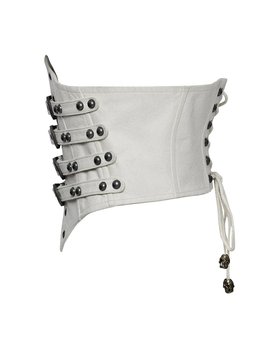 Steampunk Corset Belt - White