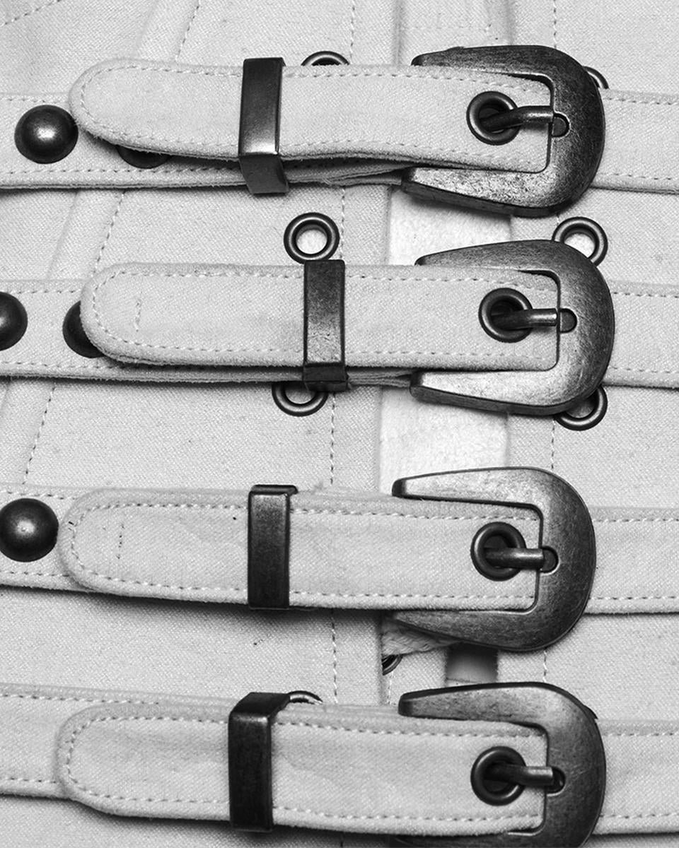 Steampunk Corset Belt - White
