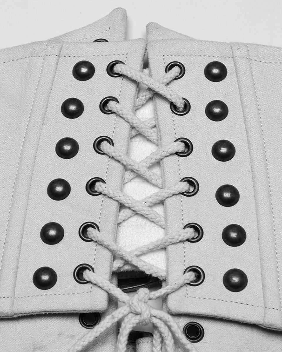 Steampunk Corset Belt - White