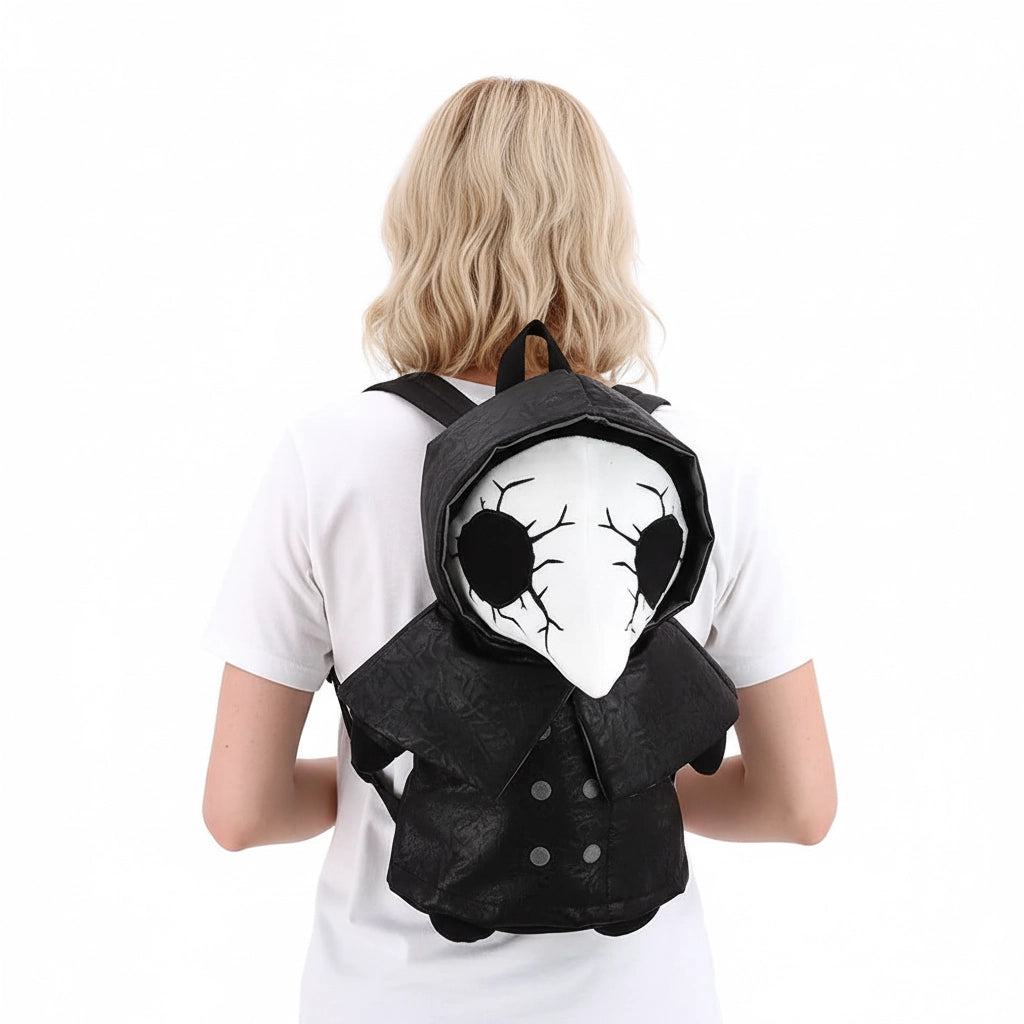 Cracked Mask Plague Doctor Plushy Backpack