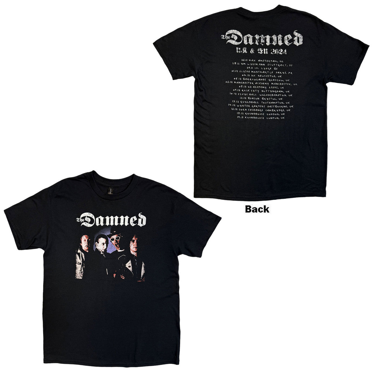 The Damned - UK & EU Tour 24 - Unisex T-Shirt (Black) – Bloody