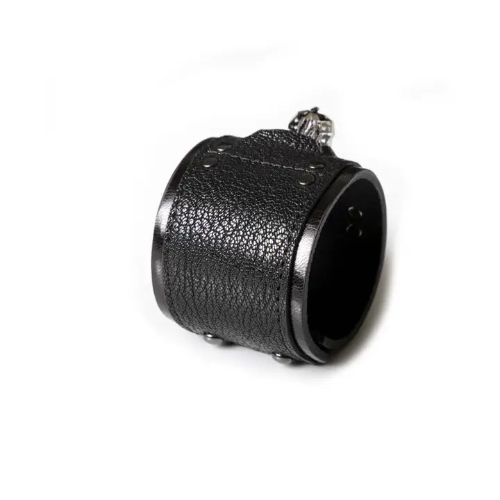 Dark Queen Skull Leather Wristband