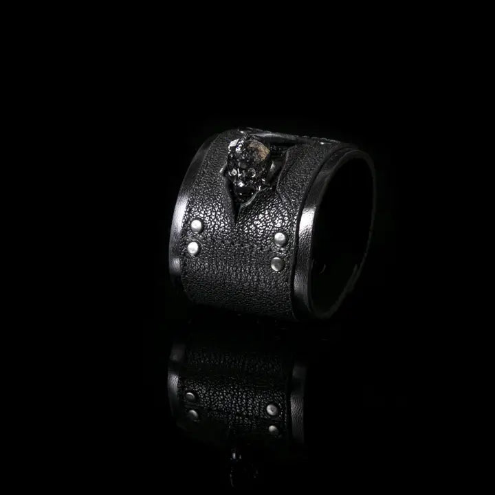 Dark Queen Skull Leather Wristband