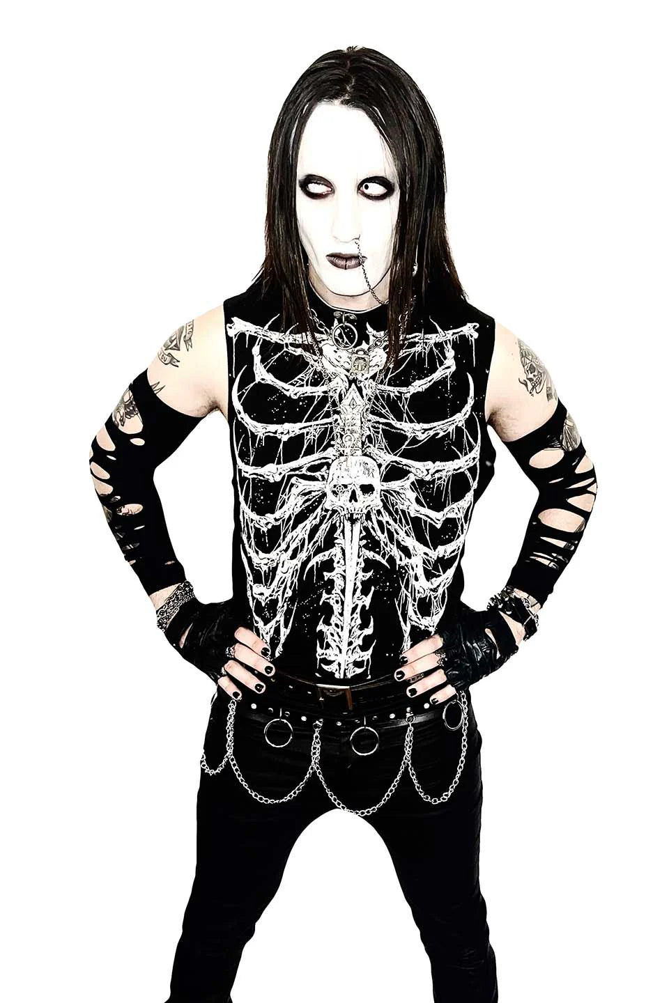 Dead Inside Rib Cage Sleeveless T-shirt