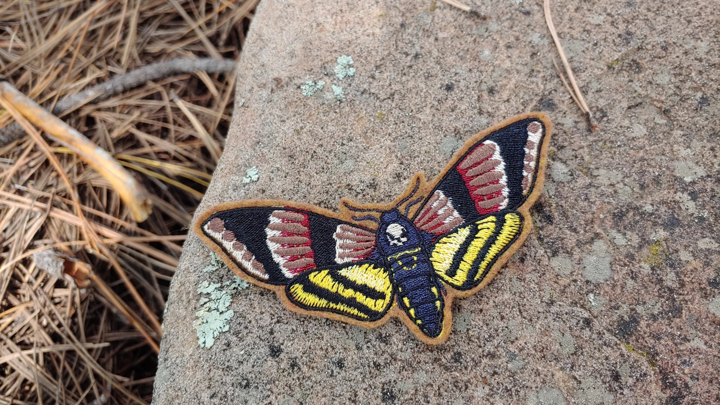 Death Head Hawkmoth Embroidered Iron On Patch