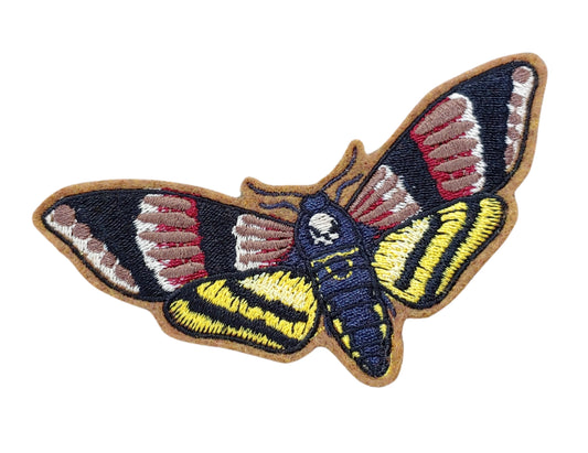 Death Head Hawkmoth Embroidered Iron On Patch