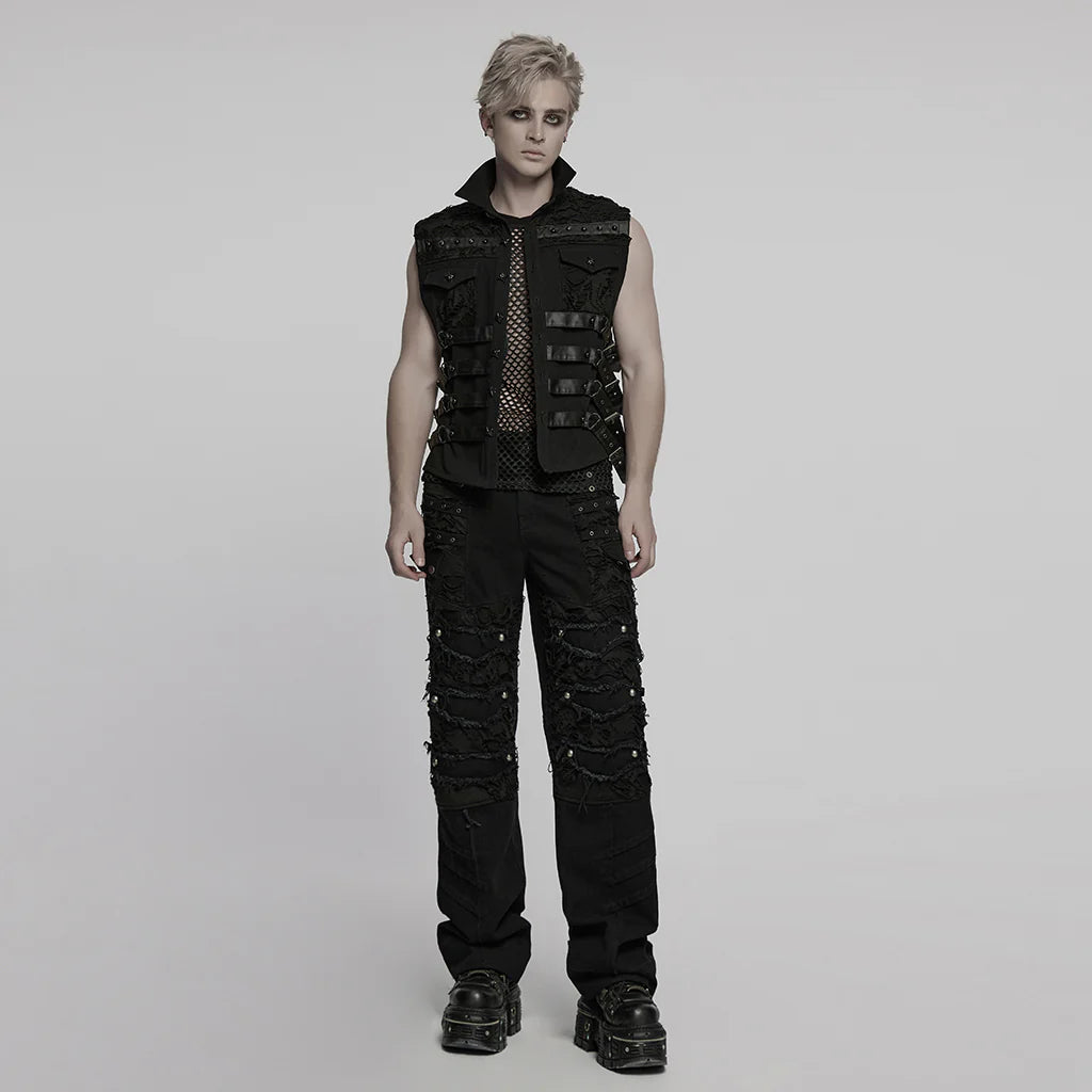 Studded Black Punk Vest