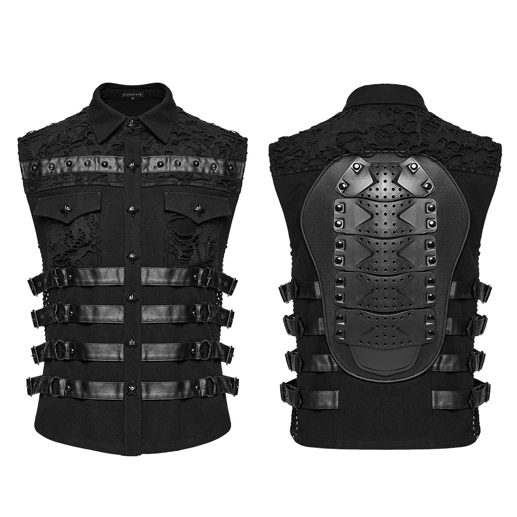 Studded Black Punk Vest