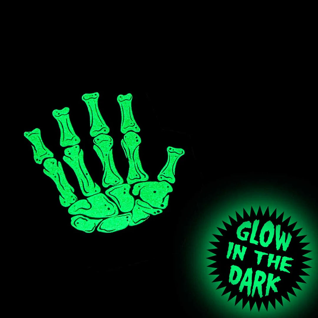 Skeleton Hand Fingerless Glow Knit Gloves