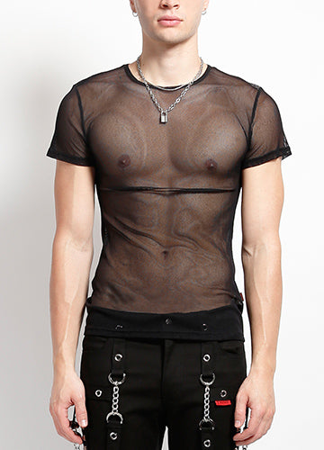 Short Sleeve Fishnet - Black