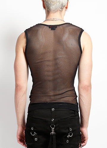 Fishnet Muscle Tank - Black