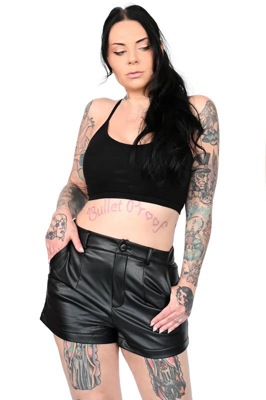 Faux Leather Shorts