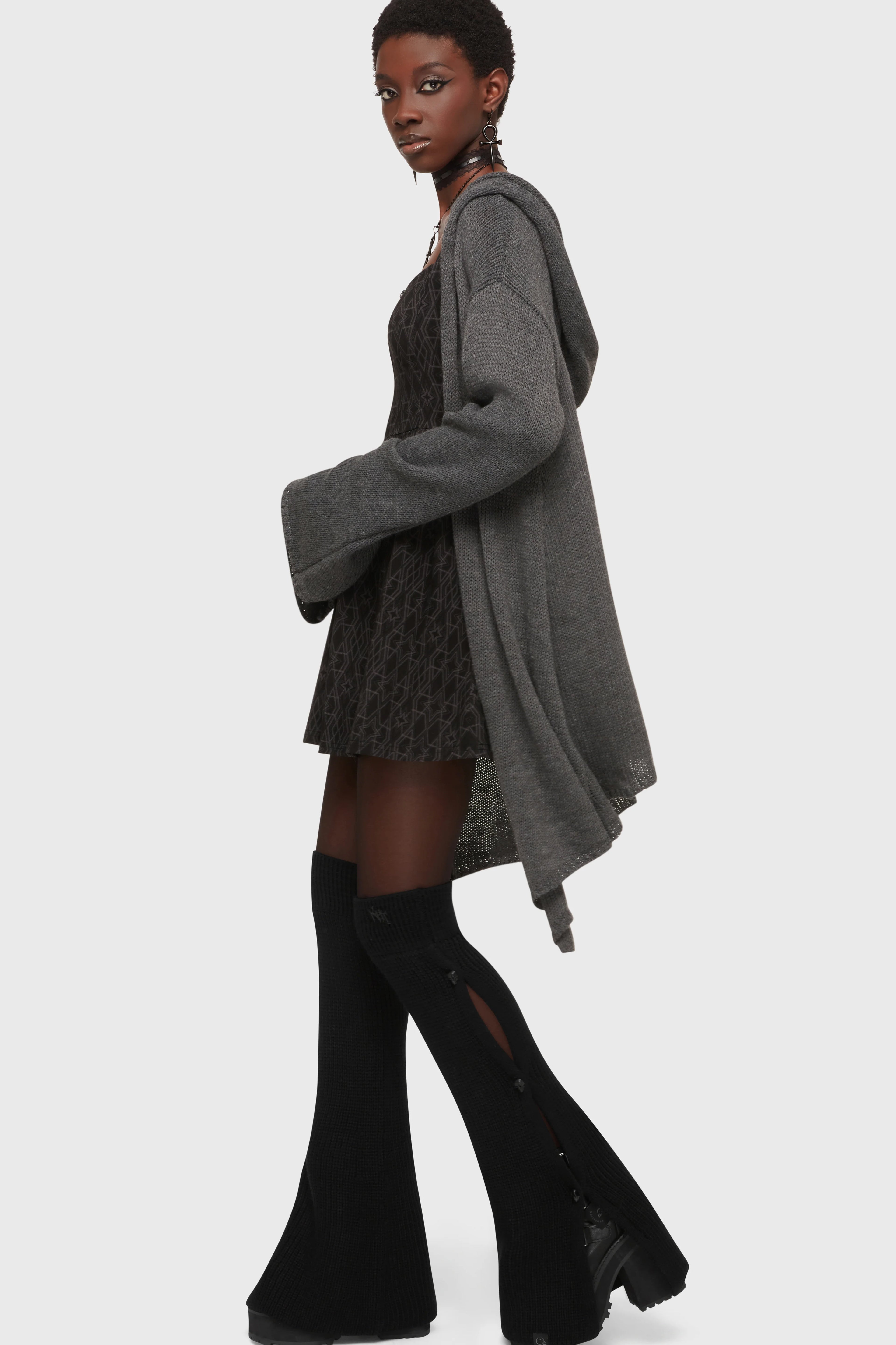 Forget Wishing Knit Cardigan [Grey]