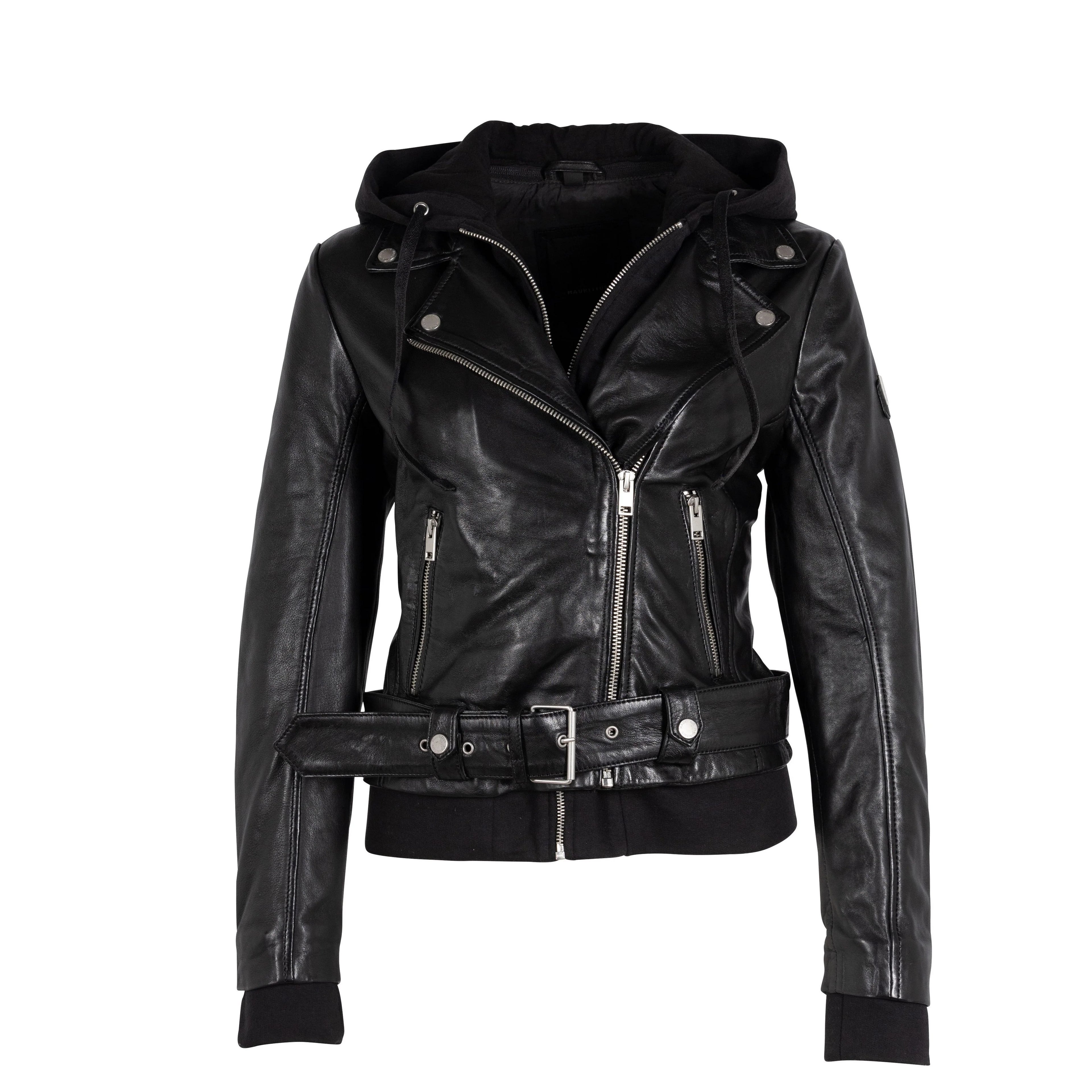 Freda Leather Jacket, Black on Black