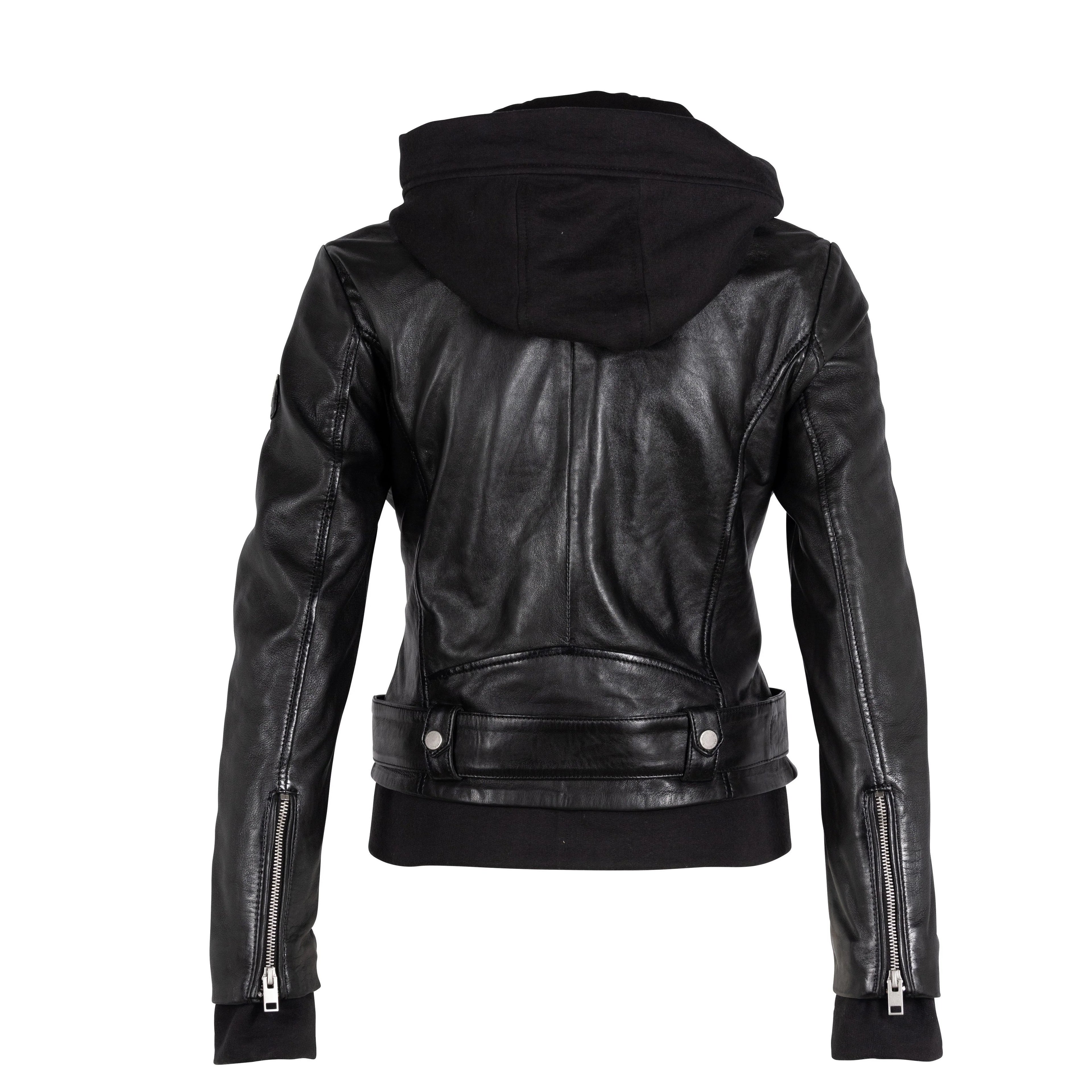 Freda Leather Jacket, Black on Black