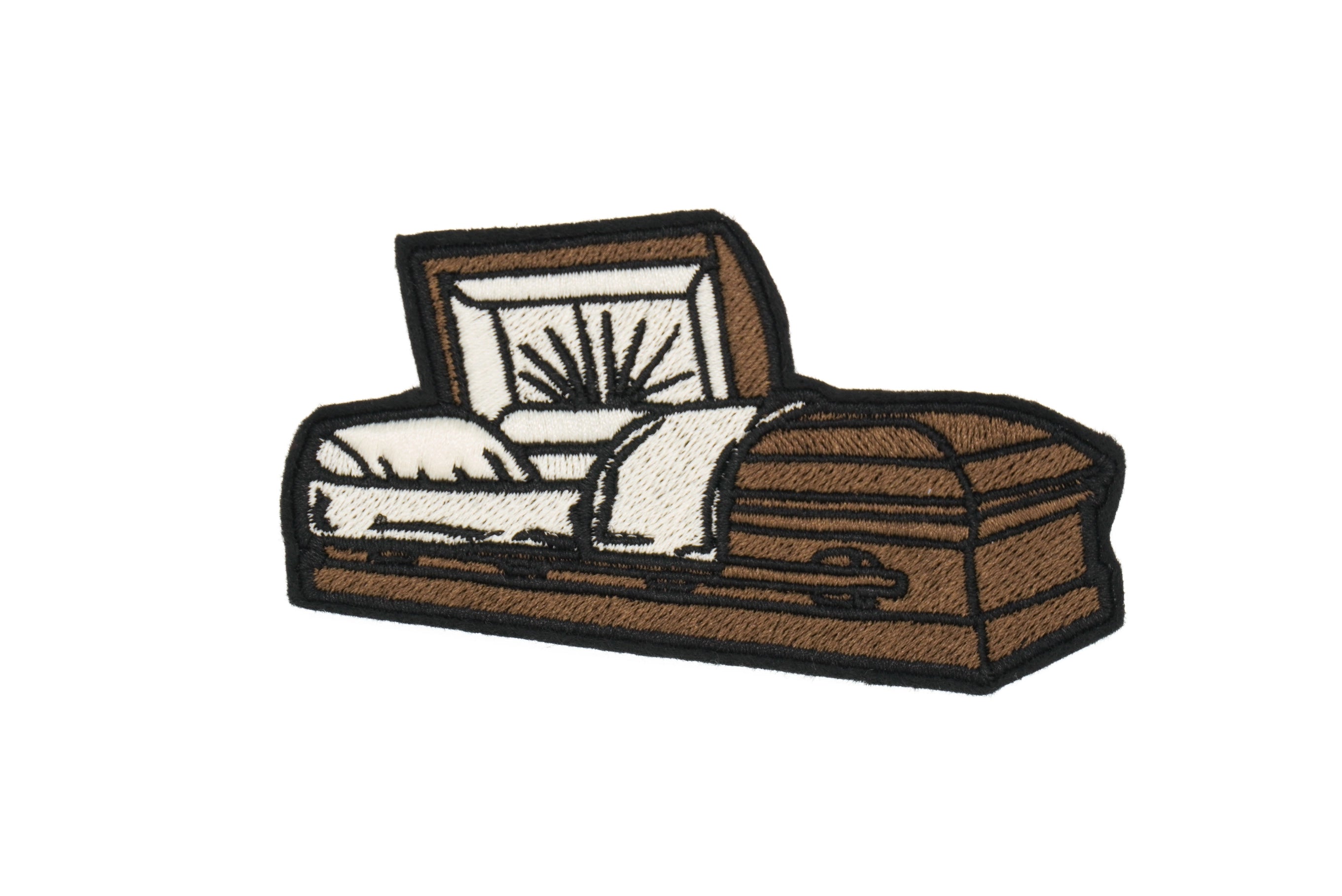 Funeral Casket Embroidered Iron On Patch