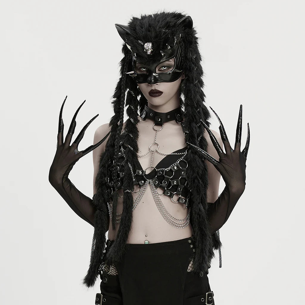 Mesh Gloves with Detachable Claws and Cuffs