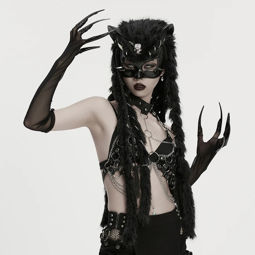 Mesh Gloves with Detachable Claws and Cuffs