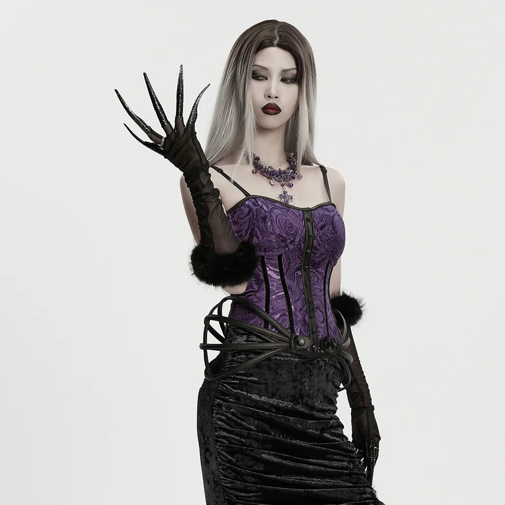 Mesh Gloves with Detachable Claws and Cuffs