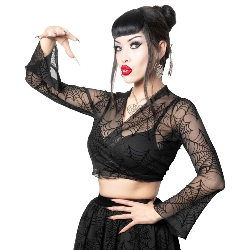 Spiderweb Mesh Tie Top