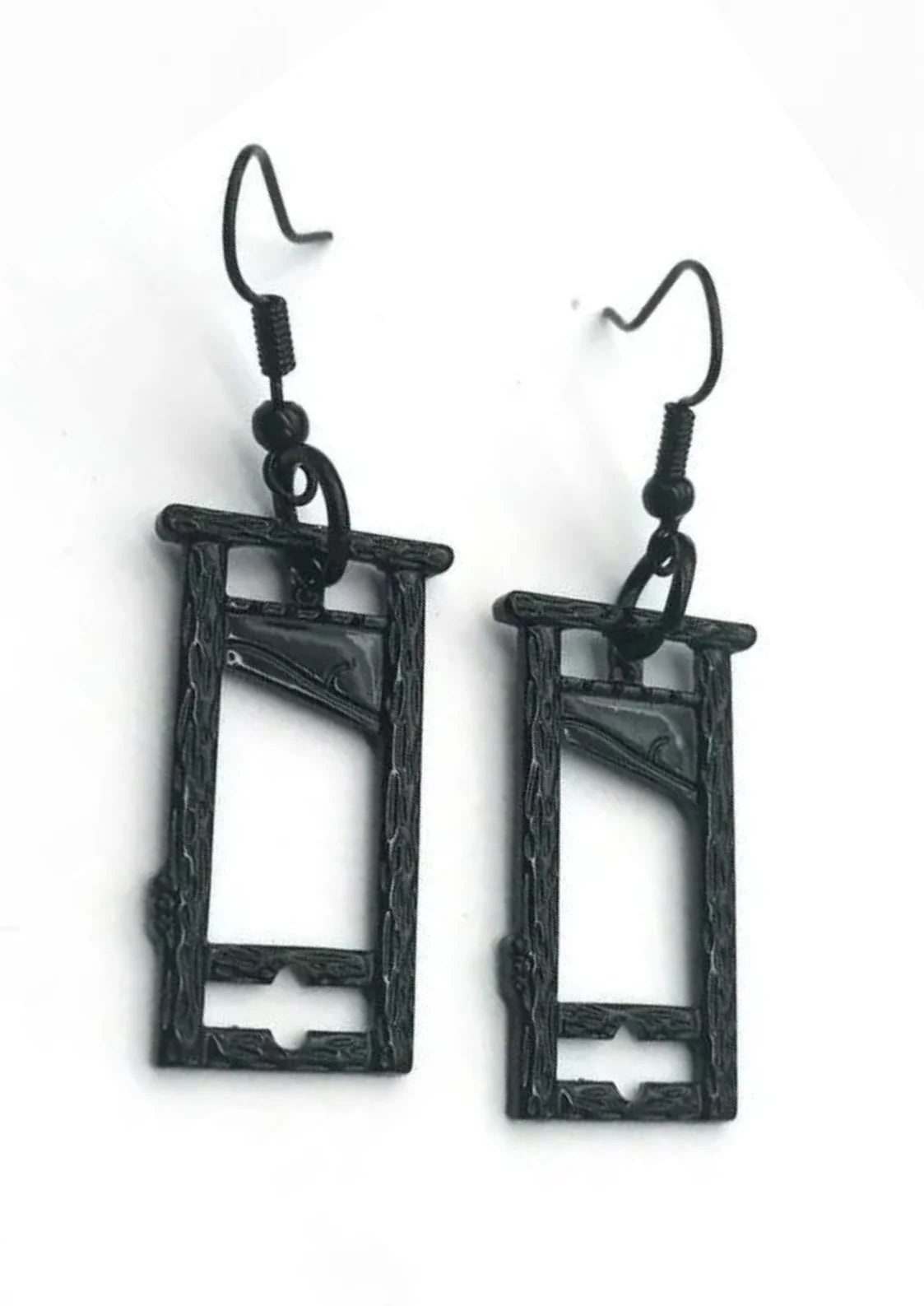 Black Guillotine Earrings