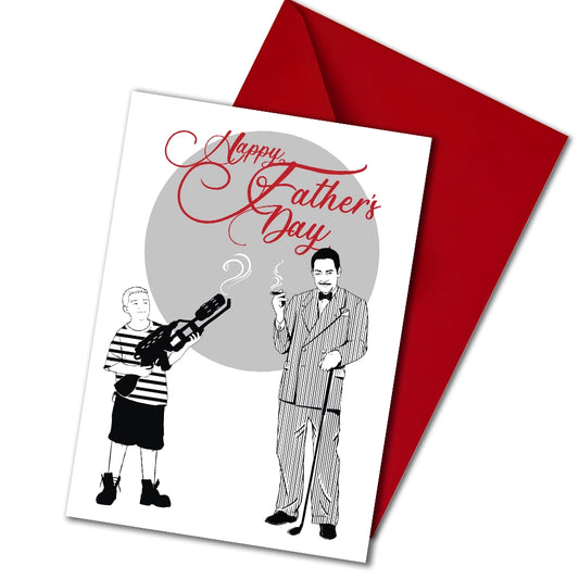 Gomez Addams & Pugsley Father's Day Card