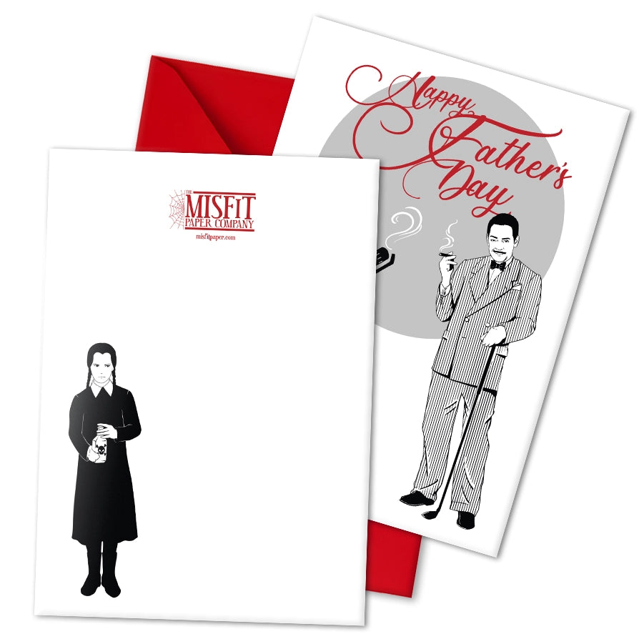 Gomez Addams & Pugsley Father's Day Card