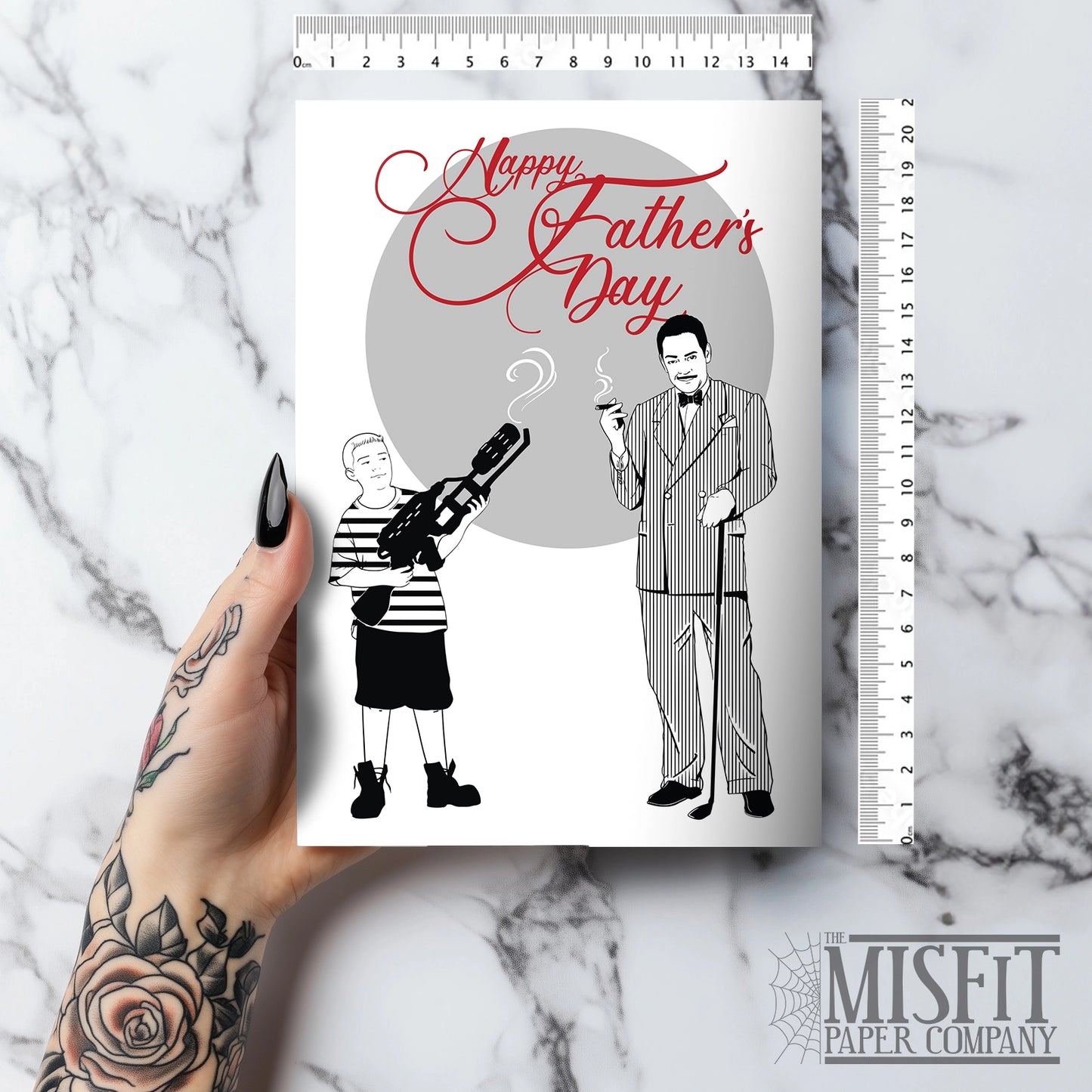 Gomez Addams & Pugsley Father's Day Card