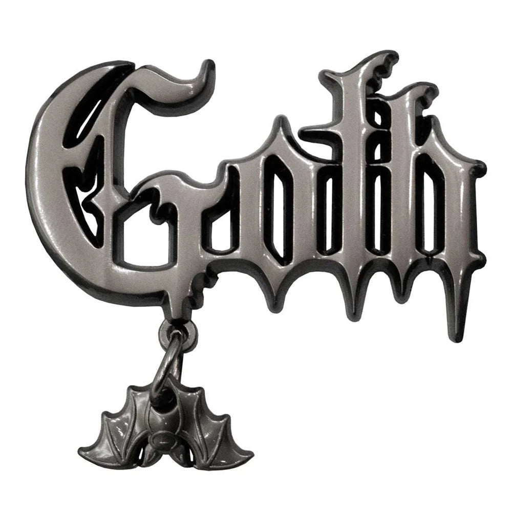 Goth Text Enamel Pin