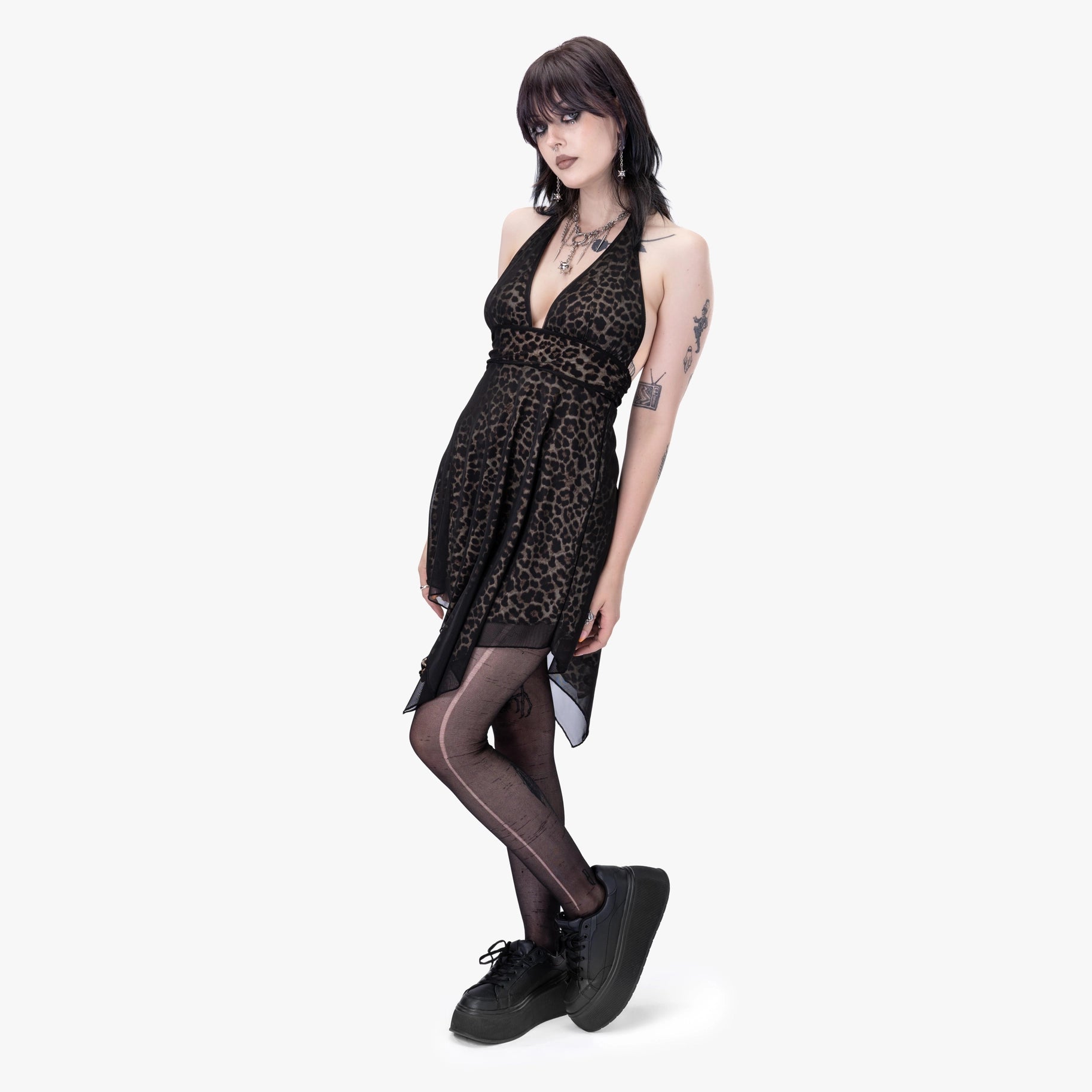 Grave Leopard Mesh Dress