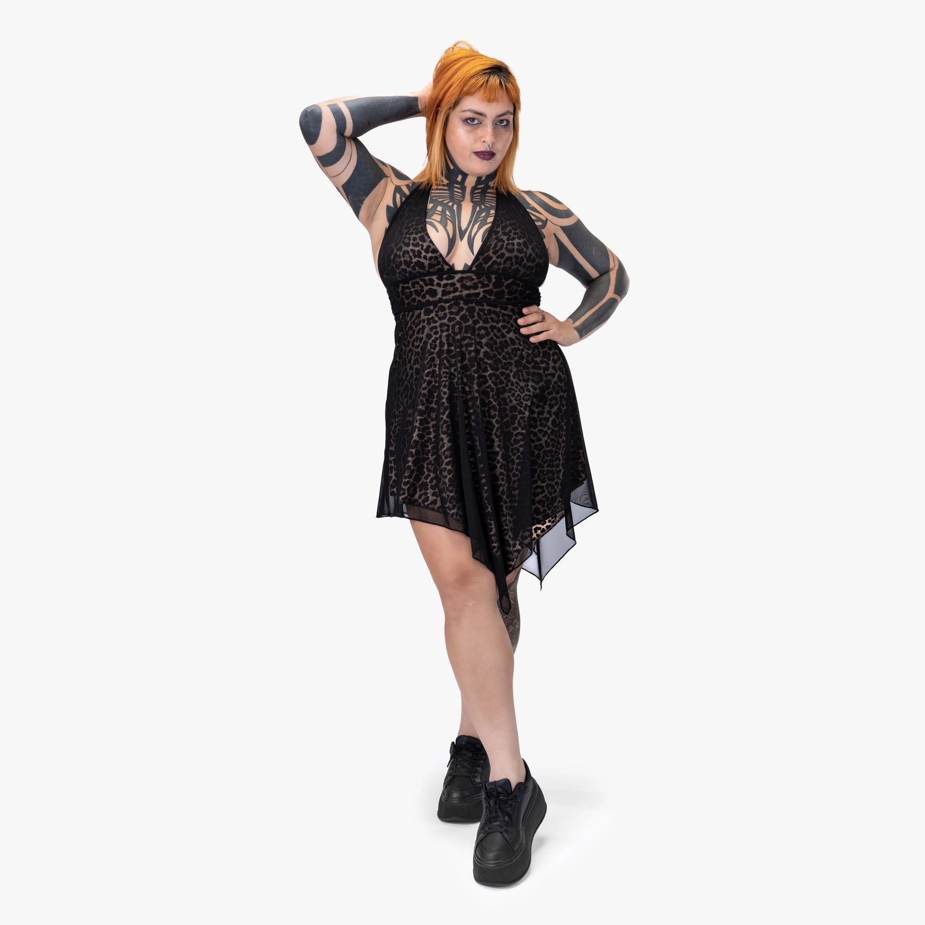Grave Leopard Mesh Dress