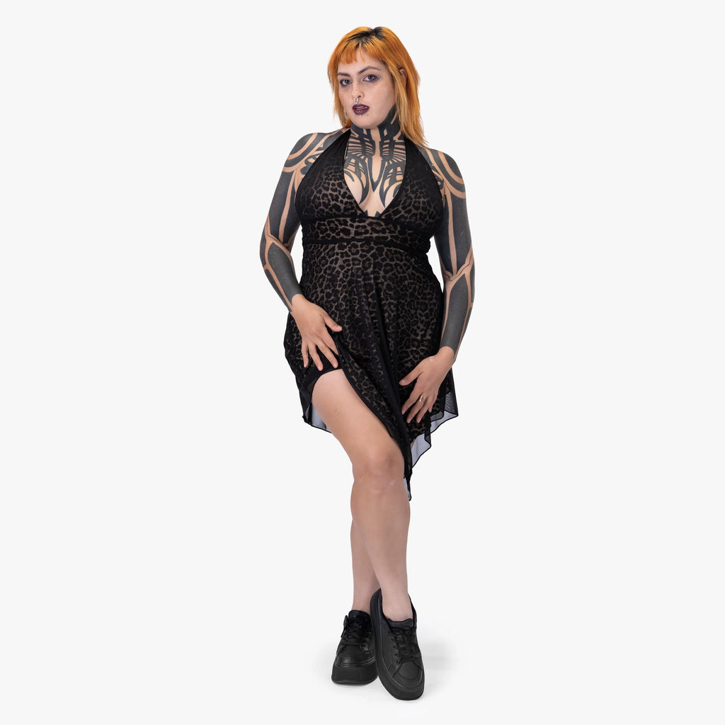 Grave Leopard Mesh Dress