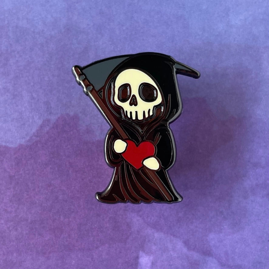 Grim Reaper w/ Heart Enamel Pin