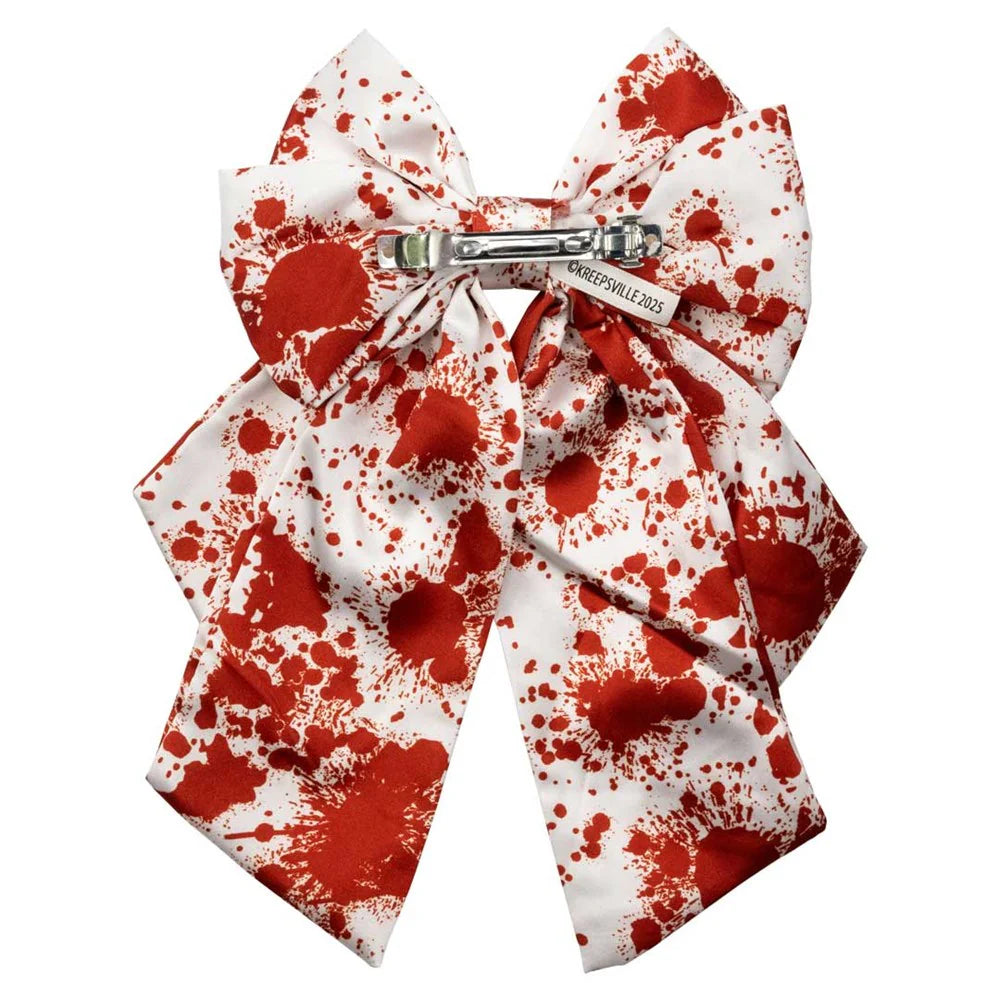 Blood Splatter Knife Satin Hair Bow