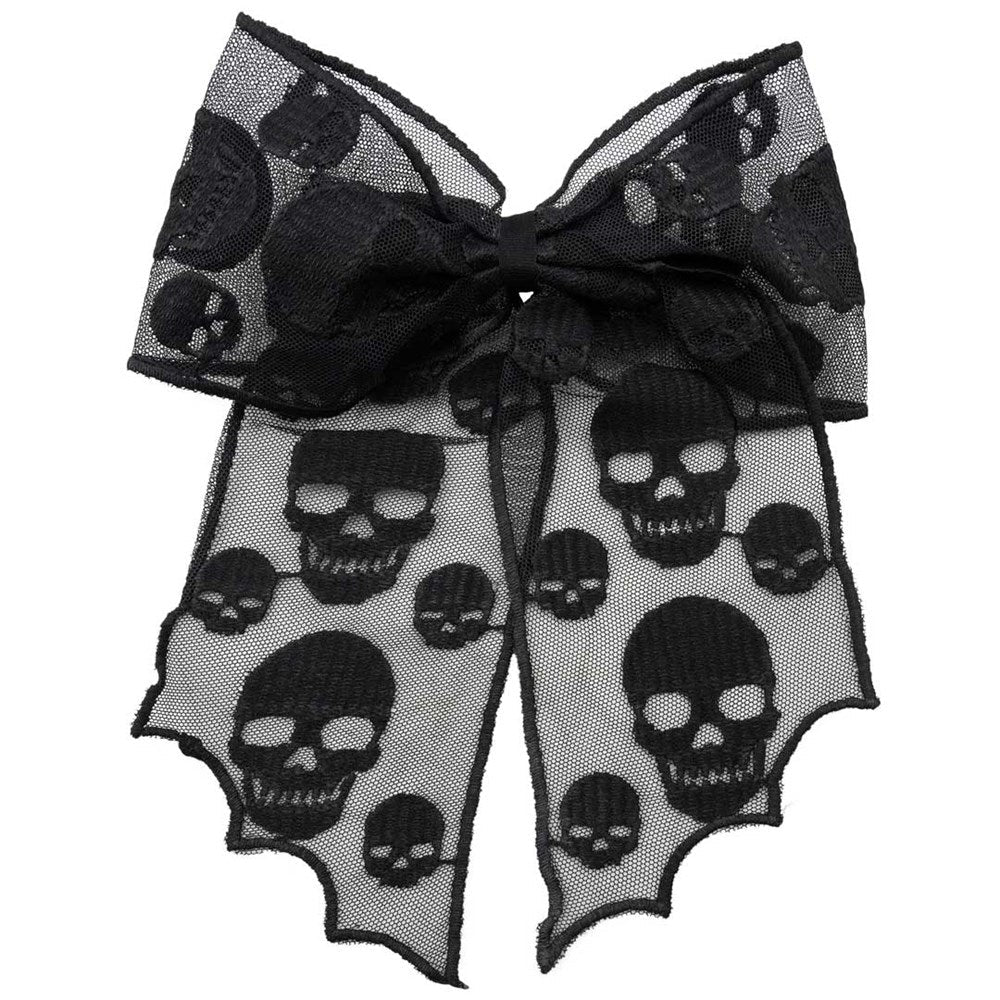 Skull Lace Hair Bow