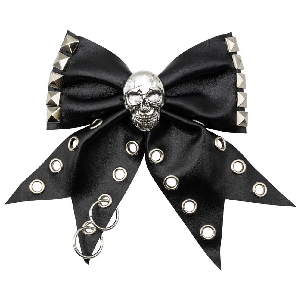 Skull Punk Stud Hair Bow