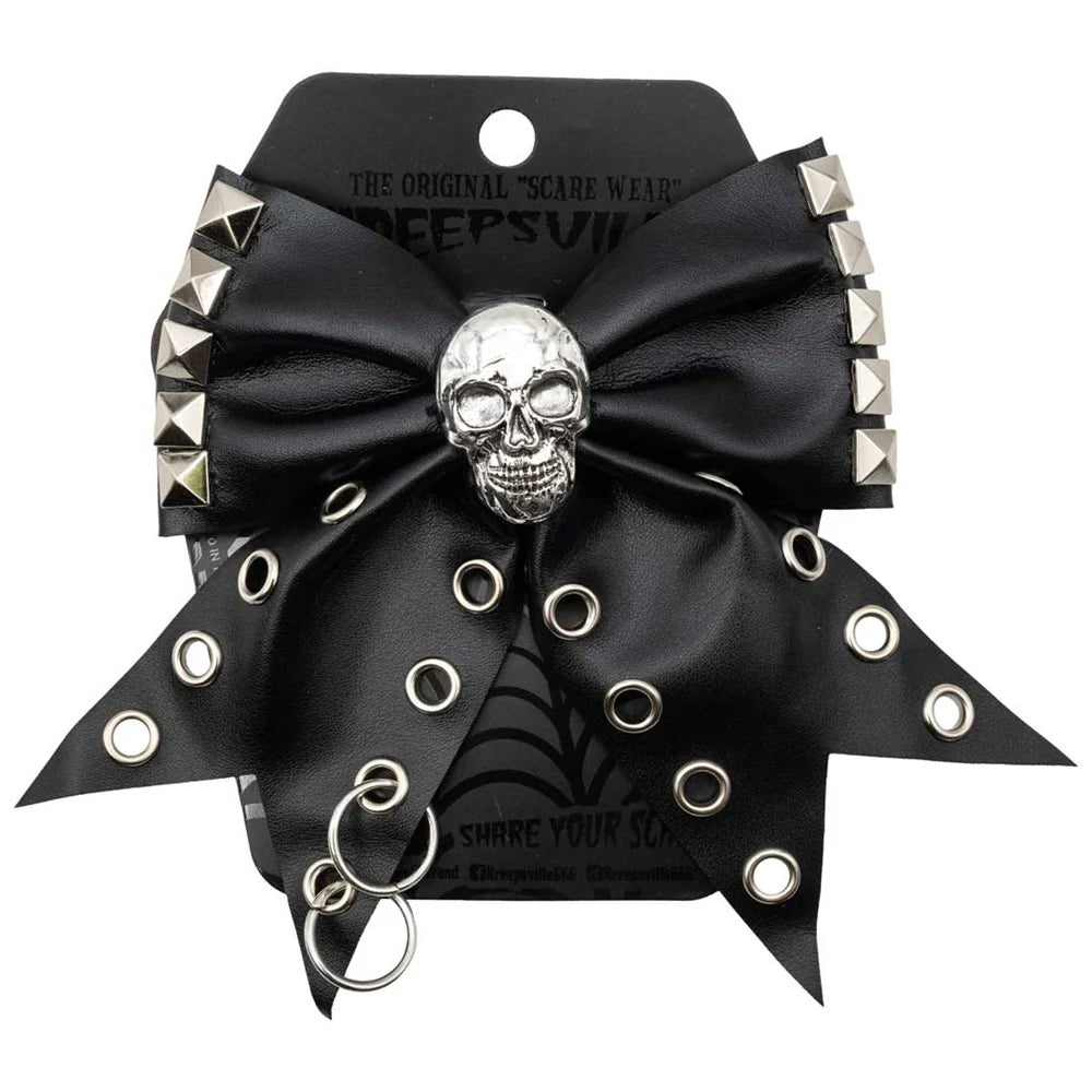 Skull Punk Stud Hair Bow