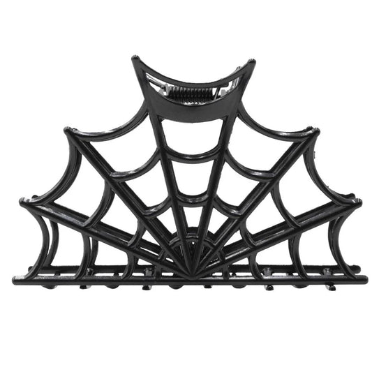 Spider Charm Web Claw Clip Black