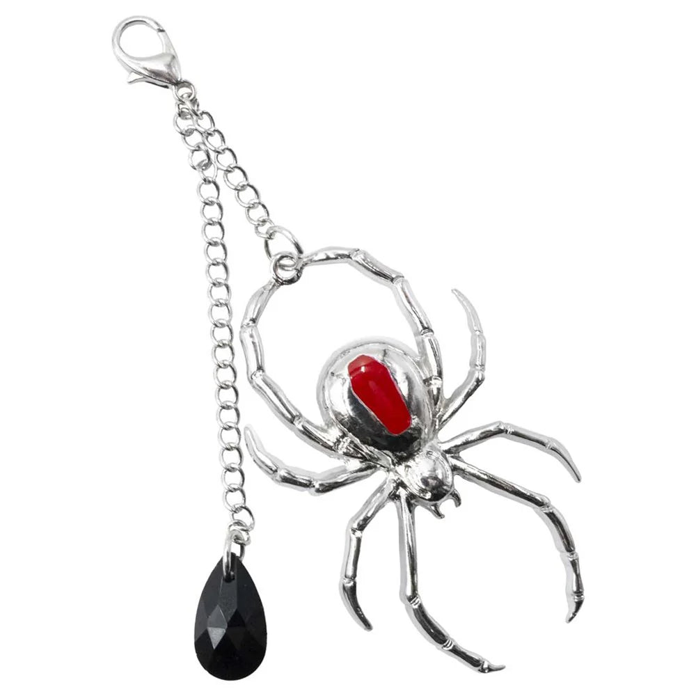 Spider Charm Web Claw Clip Silver