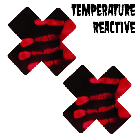 Red Purgatory Temperature Reactive X Factor Nipple Cover Pasties