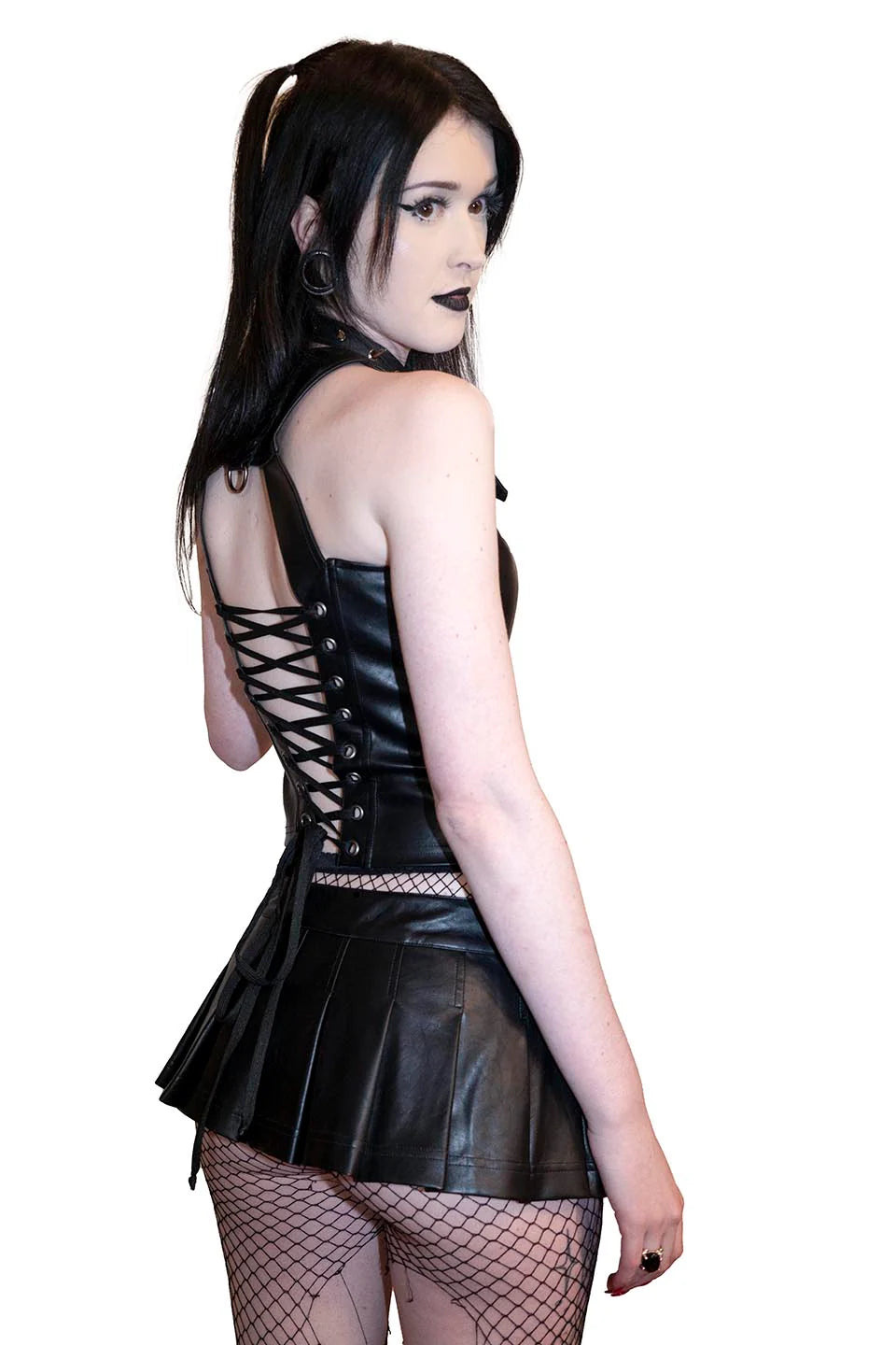 Hardcore Classic Bustier Black Matte PU Vegan Leather